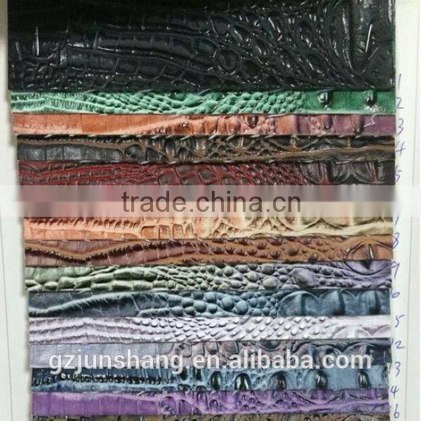 2015 fashion design PVC crocodile leather for furniture and sofa upholstery fabric usage