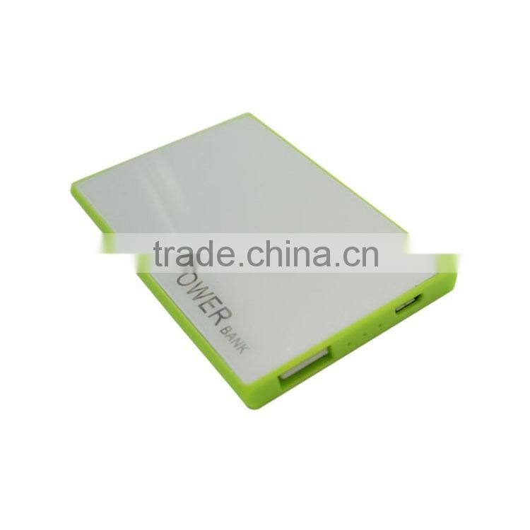 hot new products for 2015 super slim cerdit card size power bank 2000mah