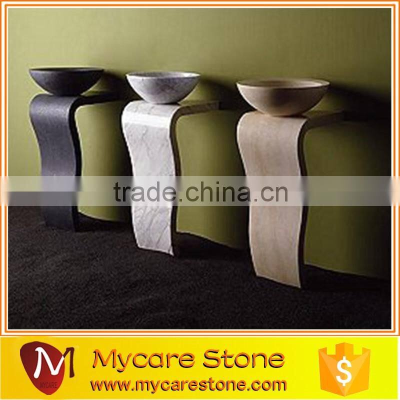 Dark Emperador Marble bathroom Pedestal Sink