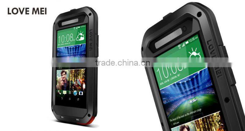 LOVE MEI Powerful Metal & Silicone & Gorilla Glass LOVE MEI Hybrid Case for HTC E8