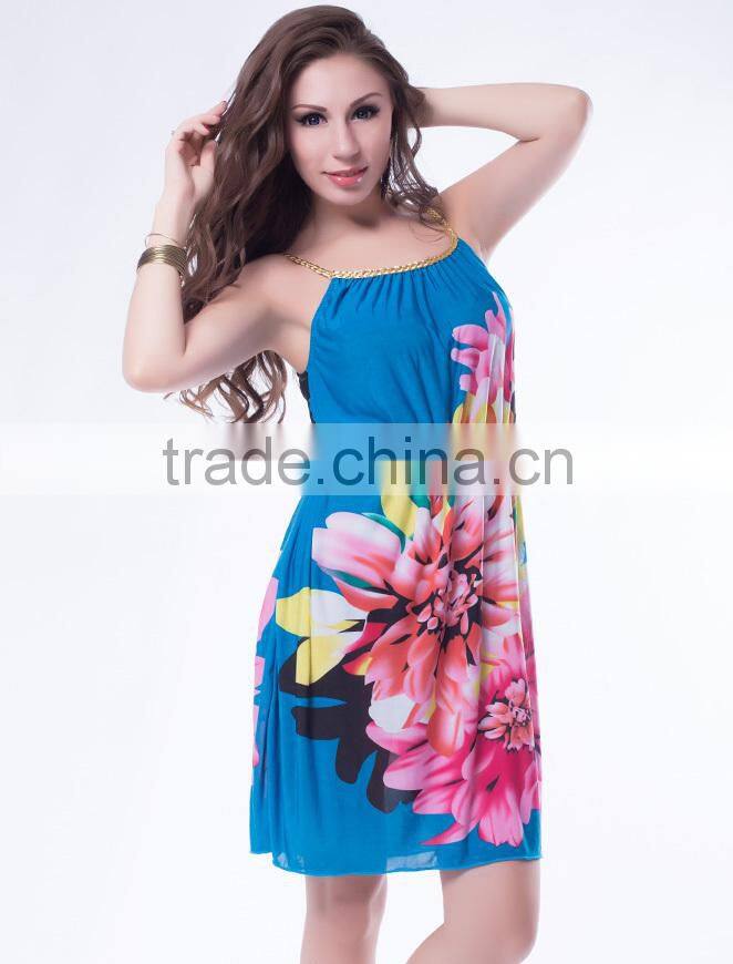 Popular design top quality with wholesale price mature women summer one piece dress