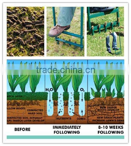 Manual hollow tine lawn spike aerator 5 tines