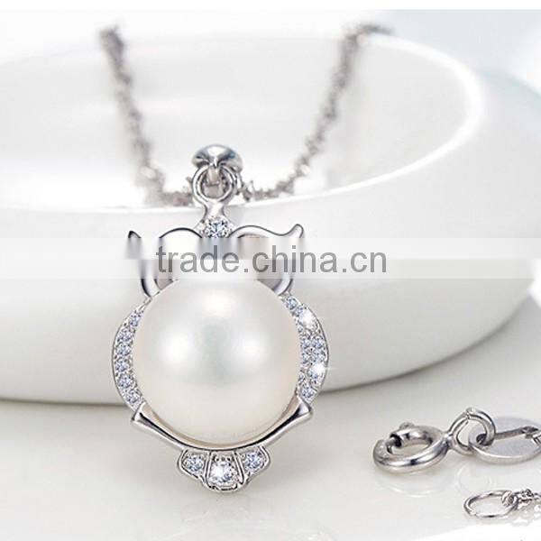Yiwu 2016 Owl Pendant Pearl Necklace Design