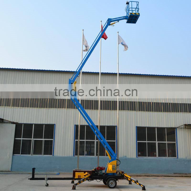 Trailer triangle articulated folding arm lift