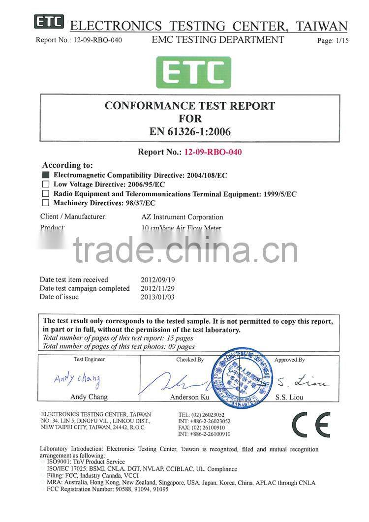 Wind Speed Wind Range Temperature Humidity DP Measurement Digital Anemometer Price Meter