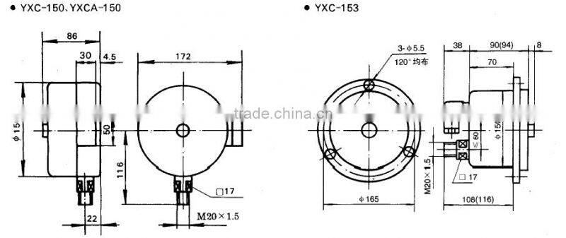 Stainless Steel Magnetic Electric Contact Pressure Gauge