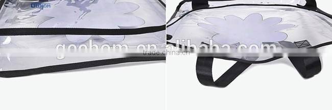 snap button clear pvc bag cheap ladies pvc shopping bag