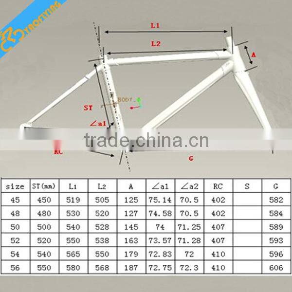 2015 chinese popular style carbon fiber road bike/bicycle frame for sale include frmae fork seatpost headsets clamp color white
