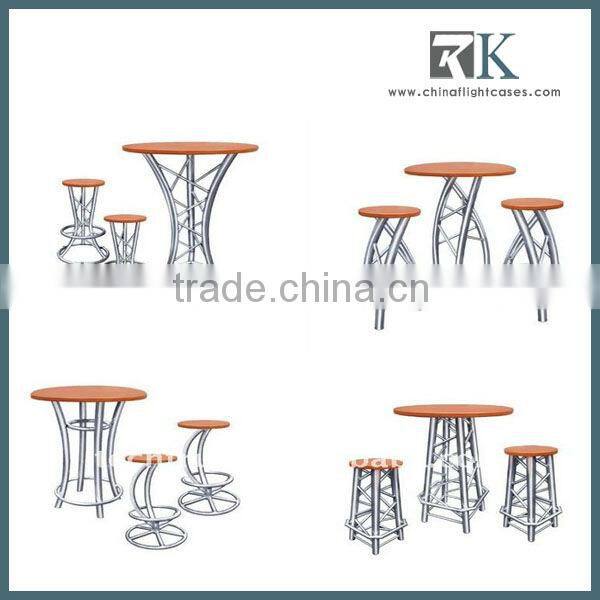 Truss style aluminium bar chair and table
