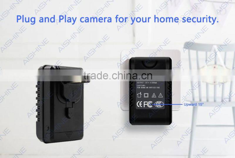 1080P Euro Adapter Camera with Wifi Motion detection Hidden Camera Wifi Control