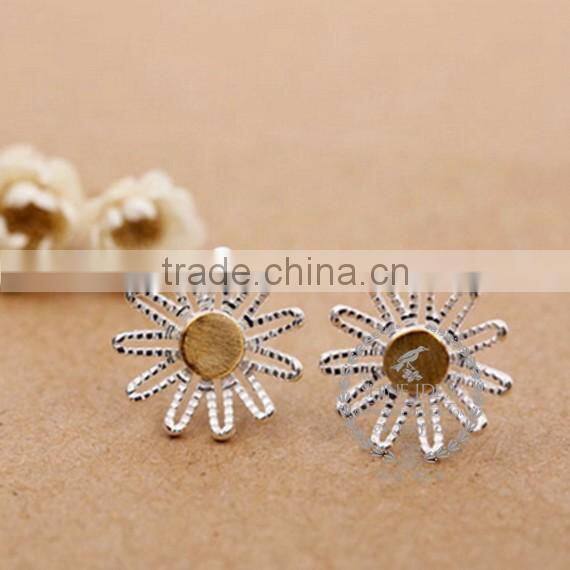 925 sterling solid silver leaf branch earring stud fashion women earring DIY jewelry 6730607