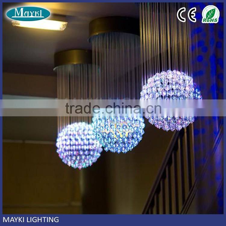 Mini one ball fiber optic sphere light chandelier