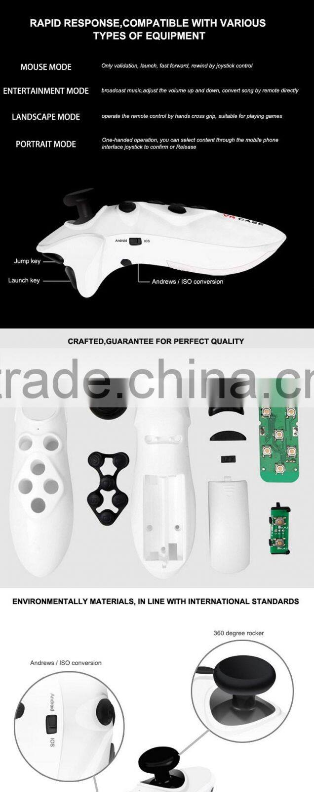 2016 remote control vr controller bluetooth for all smartphones and vr box