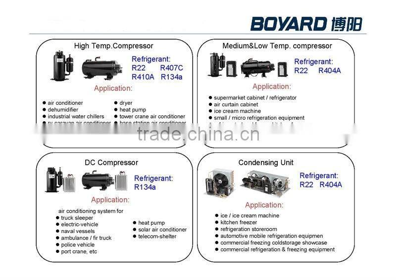 R22 hermetic Horizontal rotary compressor air conditioner for caravan
