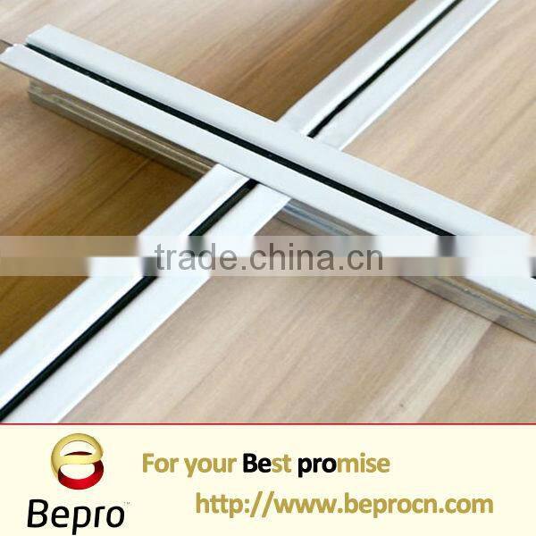 Wooden flat ceiling tee grid .Gavalnized steel ciling tee bar