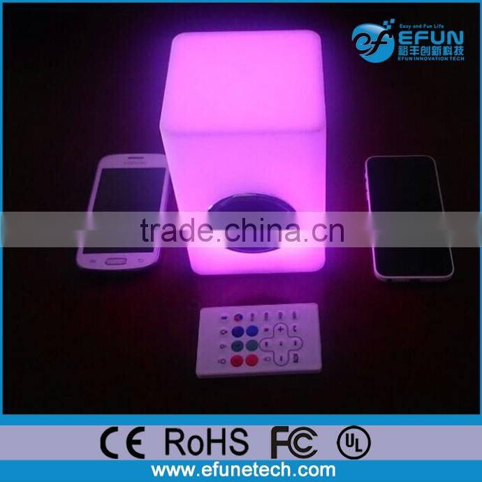 hot new products 2017 battery remote control illusion rgb color decorative cube shap led bluetooth speaker night lamp