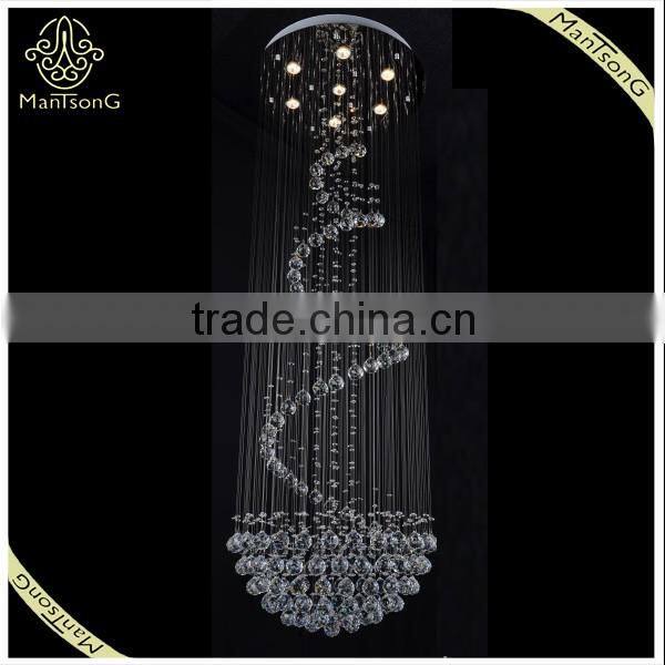 2016 Modern Style Double Staircase Luxury Crystal Chandeliers In The Rotating Floor Of The Stairs Long lamp, Round Light