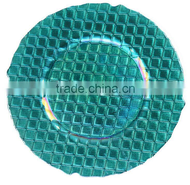 GRS Newest Elegant Blue Diamonds charger plates.