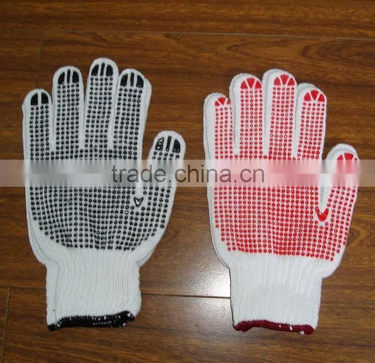 nylon gloves with pvc dots, working nylon glove with pvc dots/construction gloves