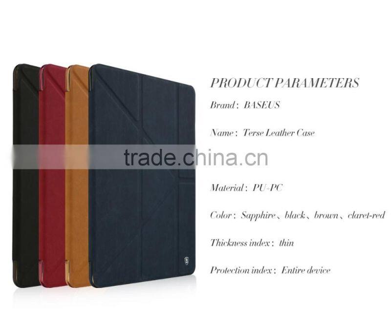 2016 Original Baseus Terse Series Stand Intelligent Flip PU+PC Leather Case for ipad pro smart Case 9.7inch