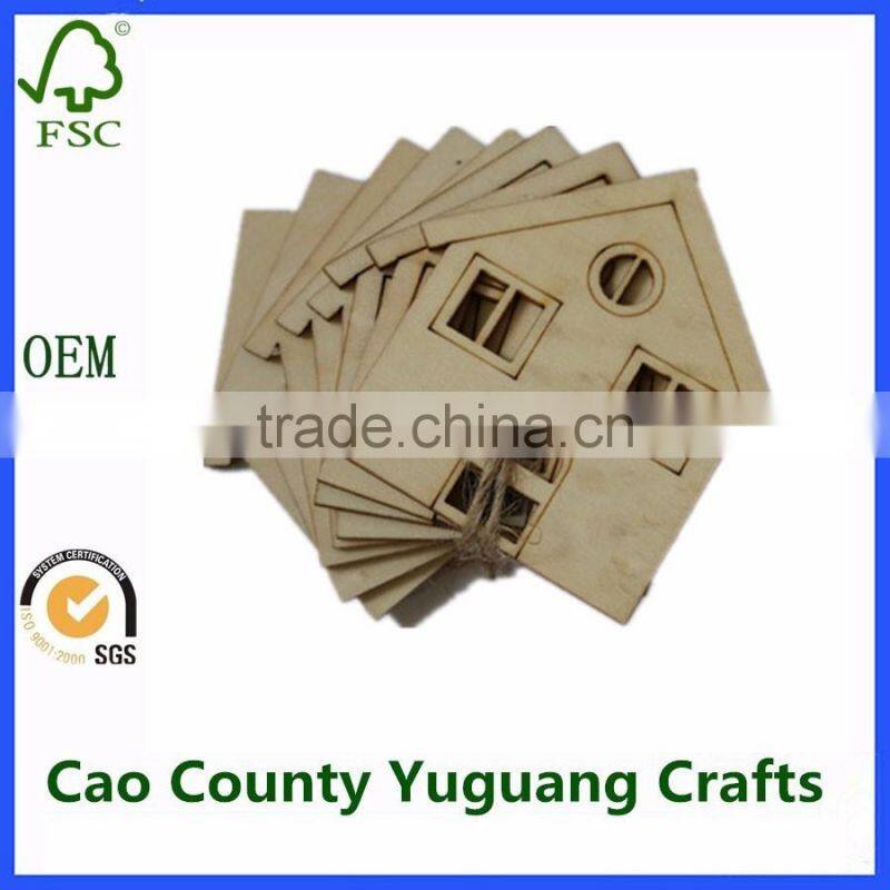 Laser cut decorative handmade wooden christmas crafts wholesale