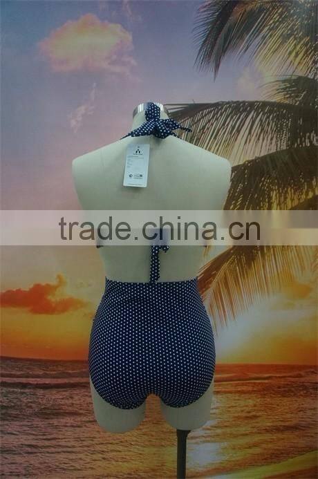 New arrival Dot print fashion retro high waist bikini