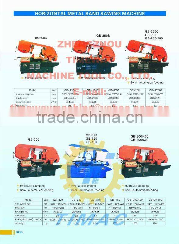 HORIZONTAL METAL BAND SAWING MACHINE