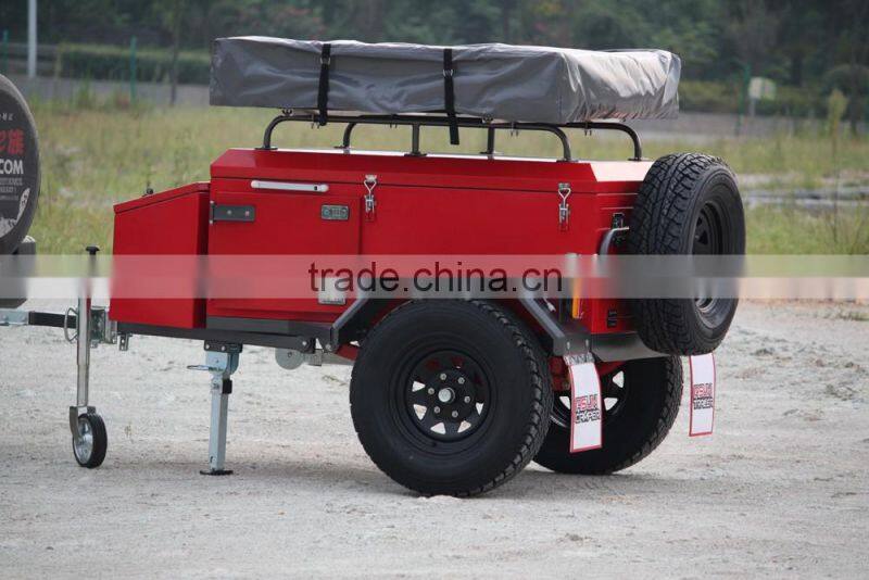 Newest design off road roof tent camper trailer with kitchen system