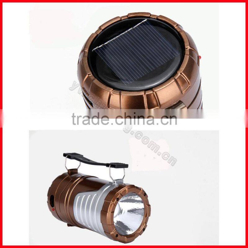 Solar USB Camping Hiking Lantern Umbrella Tent Night Light Lamp LED Flashlight