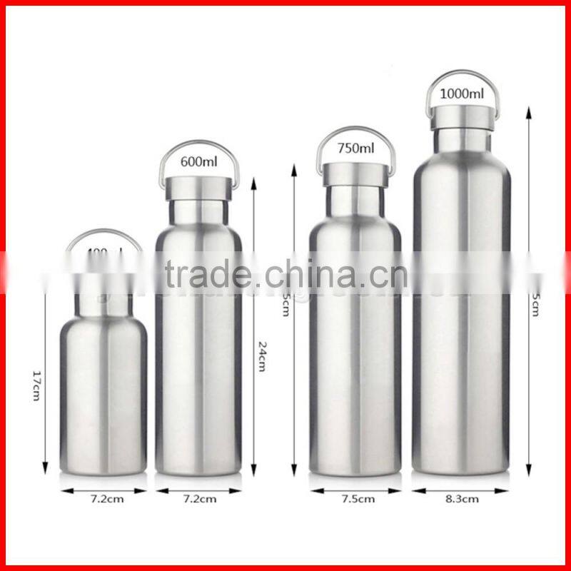 Wholesale and custom 100% 18/8 food grade pure stainless steel 304 double layers extreme movement outdoor travel vacuum flask