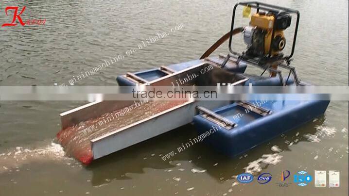 Small Gold Panning Boat In River