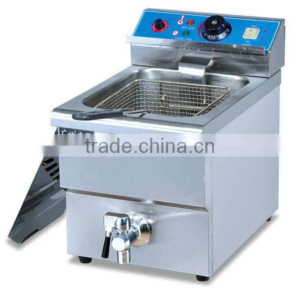 vertical 1-tank comquter fryer with oil filter cart