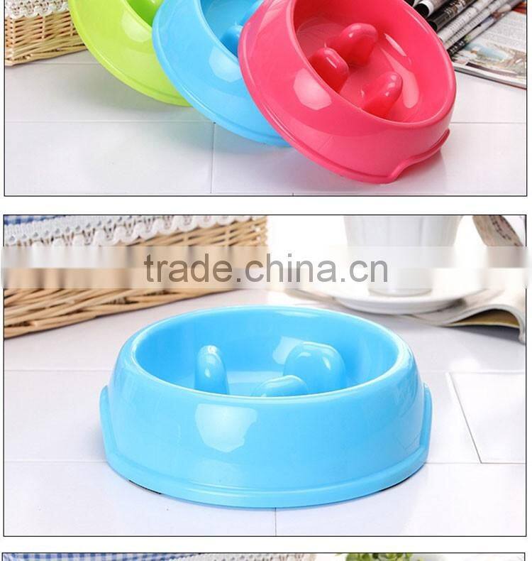 travel portable colorful plastic anti choke food dog cat slowing eating pet bowl