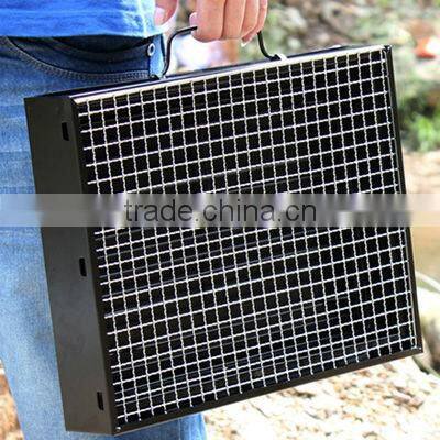 hand case shape folding portable bbq grill