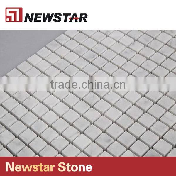 Newstar White Marble Honed Bathroom Backsplash Shower Walls Tile Mosaic