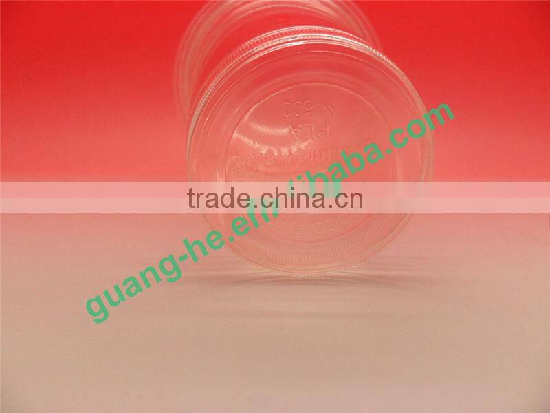 Disposable16oz transparent biodegradable Plastic PLA(polylactic acid) ice cream cup/transparnt plastic cup