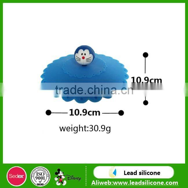 Food Grade Silicone Rubber Coffee Cup Lid, Custom Cartoon Silicone Cup Cover