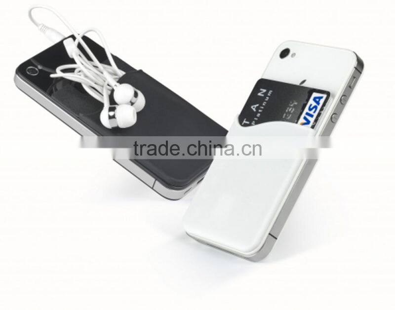 Change colorl Silicone wallet with cell phone pocket 3M Adhesive