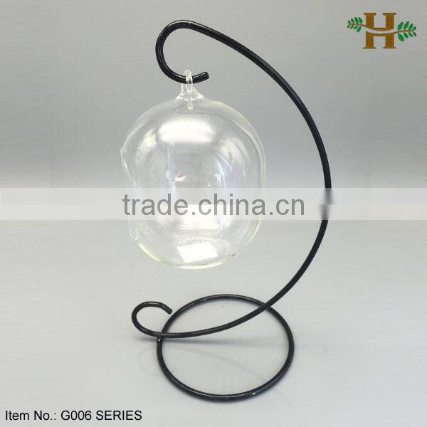 Hebei Factory Clear Glass Candle Holder Hanging Ball