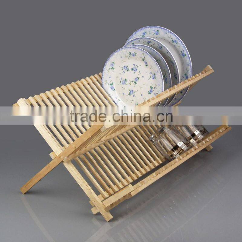 FSC commercial kitchen wooden dish rack