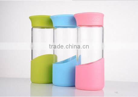 2016 Promotional fancy water glass bottle 10 gallon 500ml double wall glass water bottle