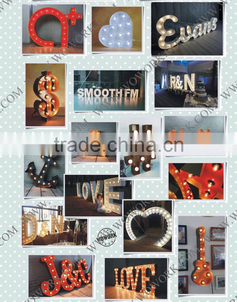 home decoration cinematic light box with letters