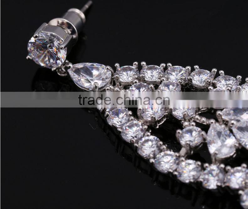 Wholesale Stock Small Order Fashion Women Long Style Tassels Zircon Earrings
