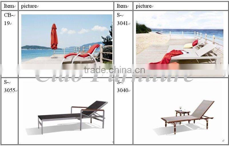outdoor PE Rattan+ Alu Frame Leisure Colorful Rattan Beach Chair