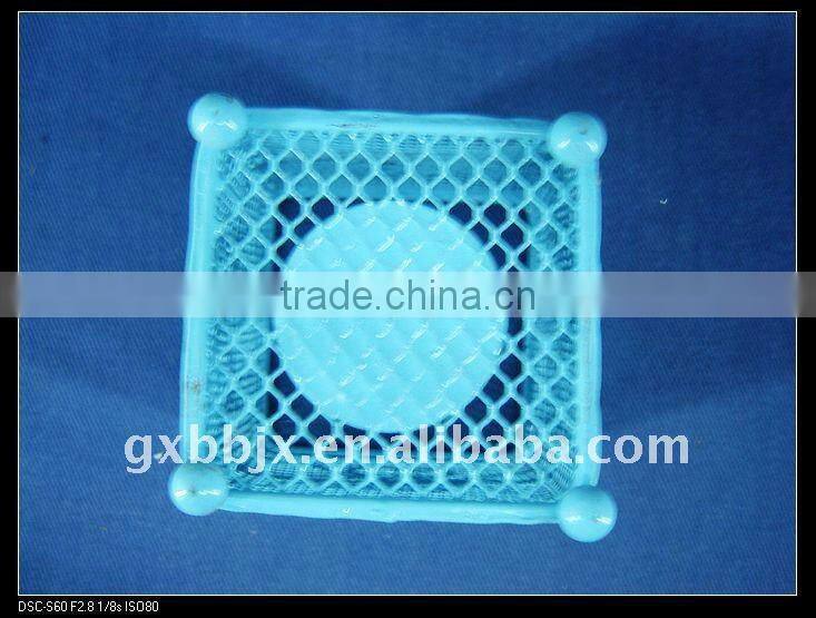 Blue iron wire square decorative candle hoder crafts