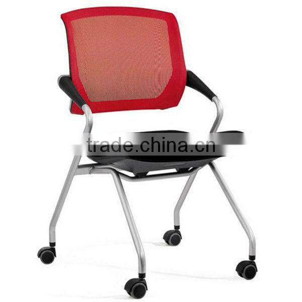 Stackable office chair with folding seat