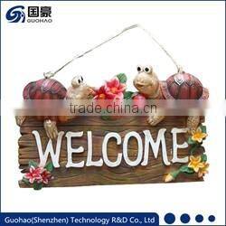 Aluminum Attractive Welcome owl garden sign Statue