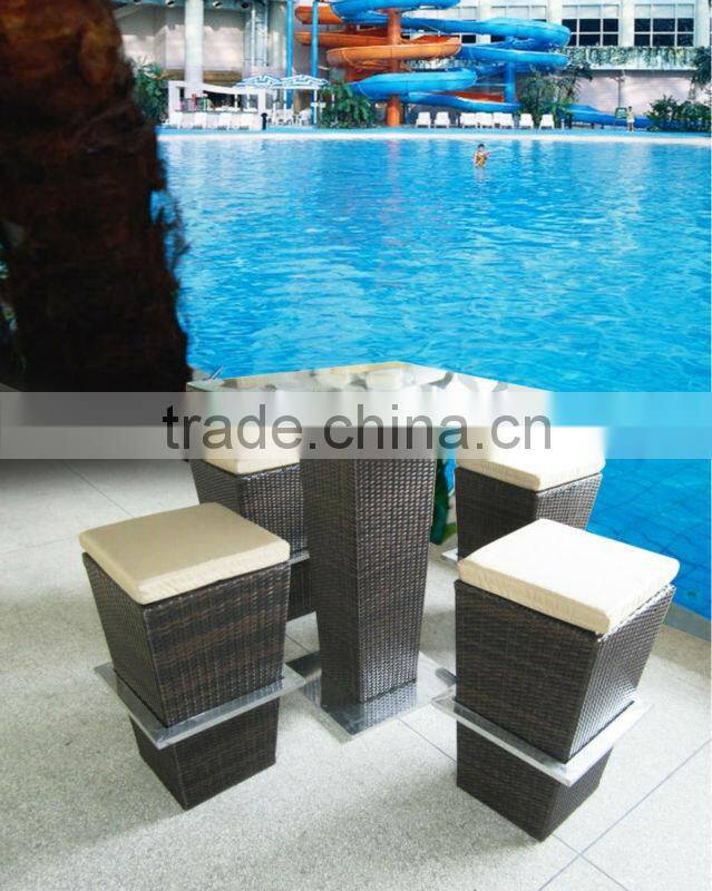 Husen Outdoor Leisure Wicker Rattan Patio Bar Set
