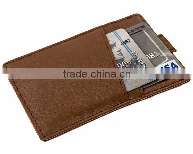 RFID Blocking Genuine Slim Leather Wallet Credit Card Case Sleeve Card Holder With Painted Edges