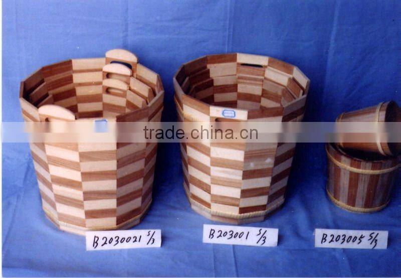 decoration difform small wooden water bucket for sale